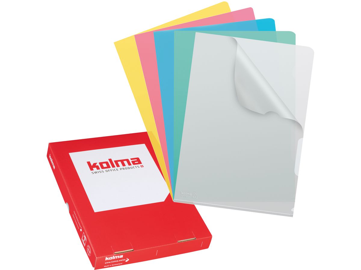 KOLMA Sichtmappe VISA Superstrong A4 59.464.19 farbig ass., lisse 100 Stück (7611967590300)