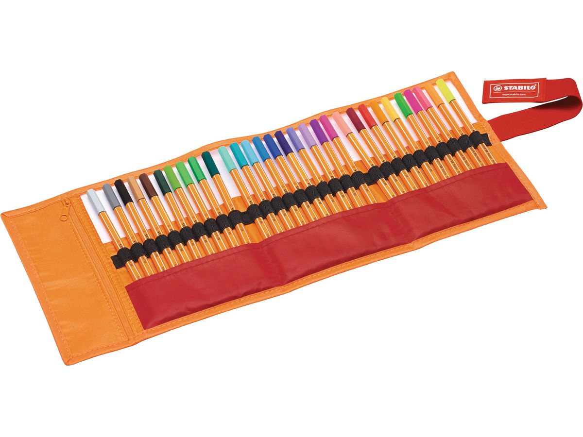 STABILO Fineliner Point 88 0.4mm 8830-2 25+5 Neon Rollerset (4006381444057)