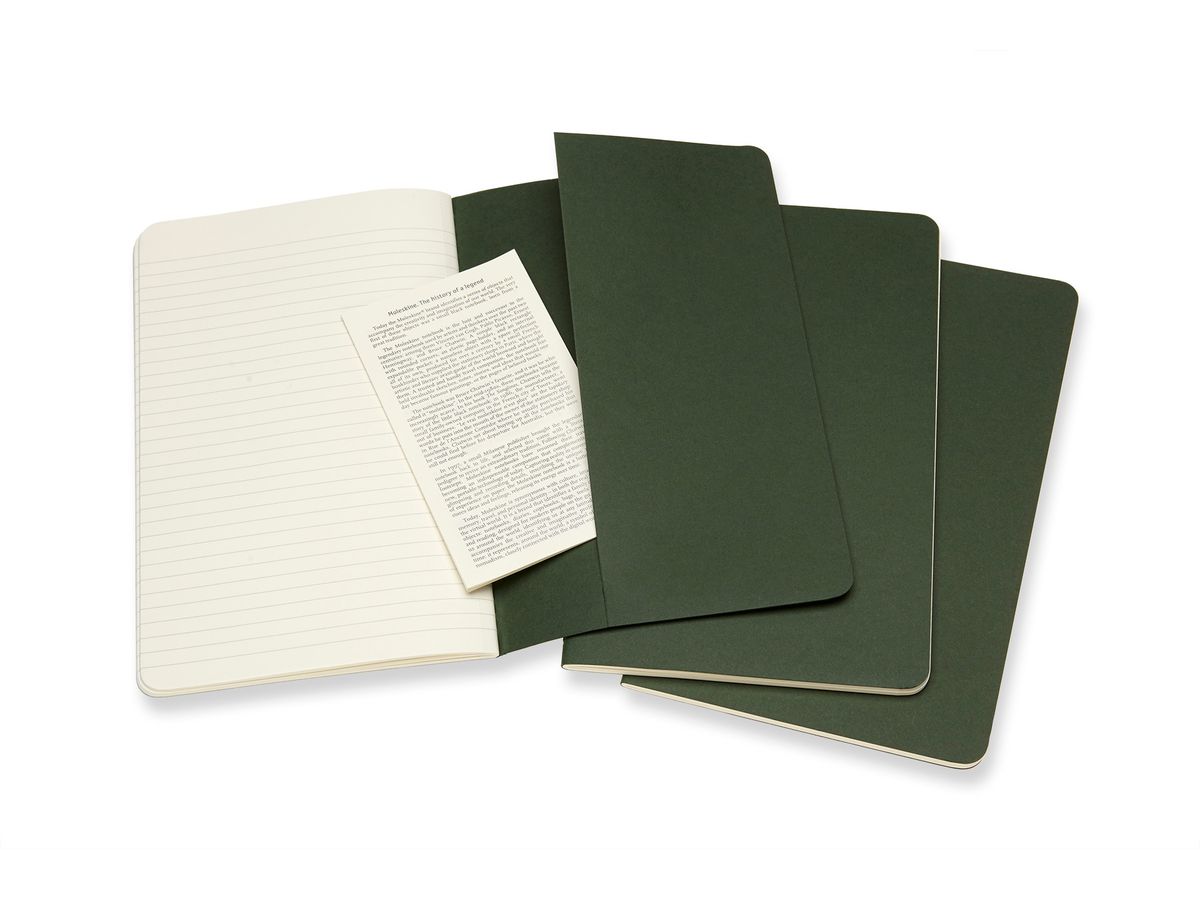 MOLESKINE Cahier L/A5, 3x, Liniert 855273 Myrtengrün 3 Stück (8055002855273)