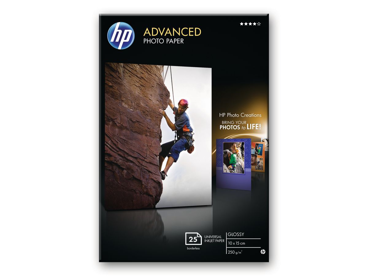 HP Advanced Glossy Photo 10x15cm Q8691A InkJet 250g, randlos 25 Blatt (0882780349599)