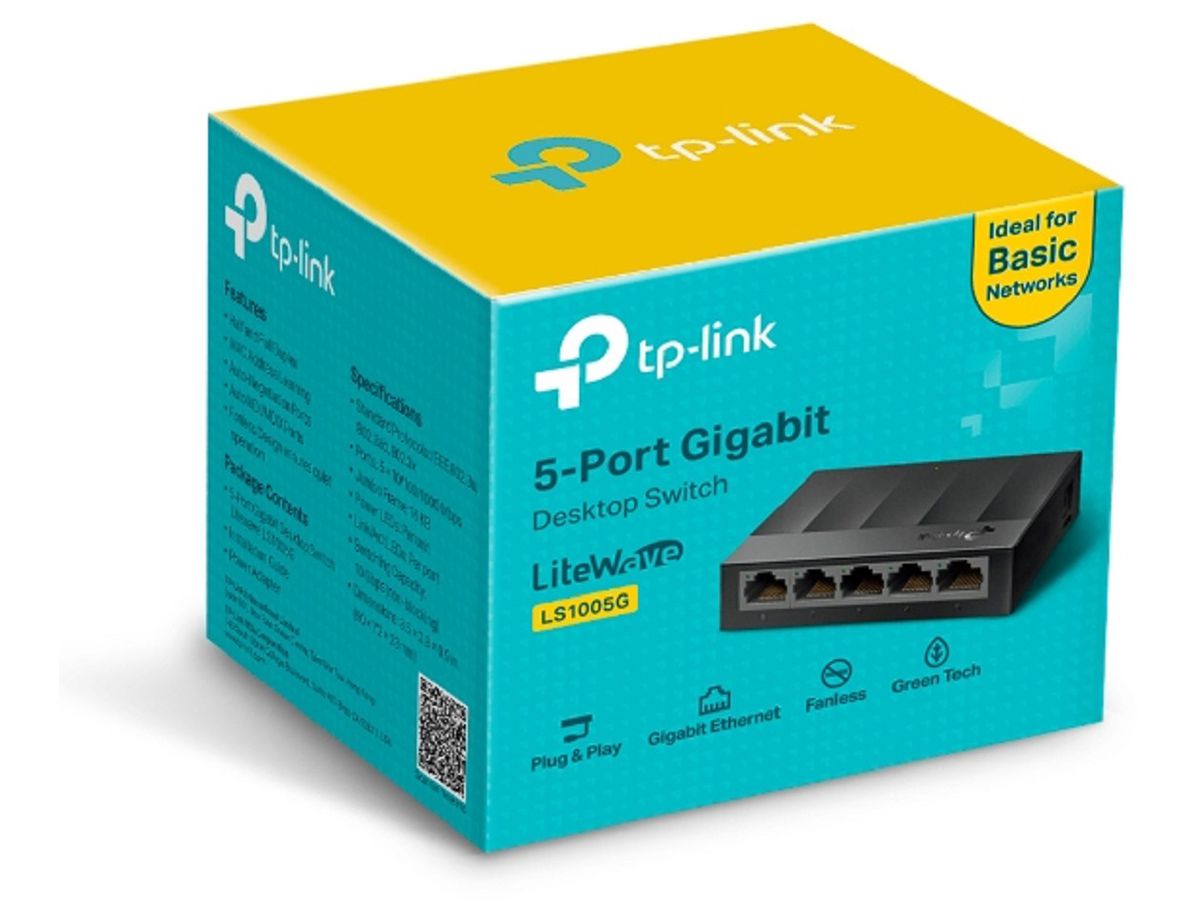 TP-LINK LiteWave 5Port Gigabit Switch LS1005G Desktop Plastic Case (6935364085469)