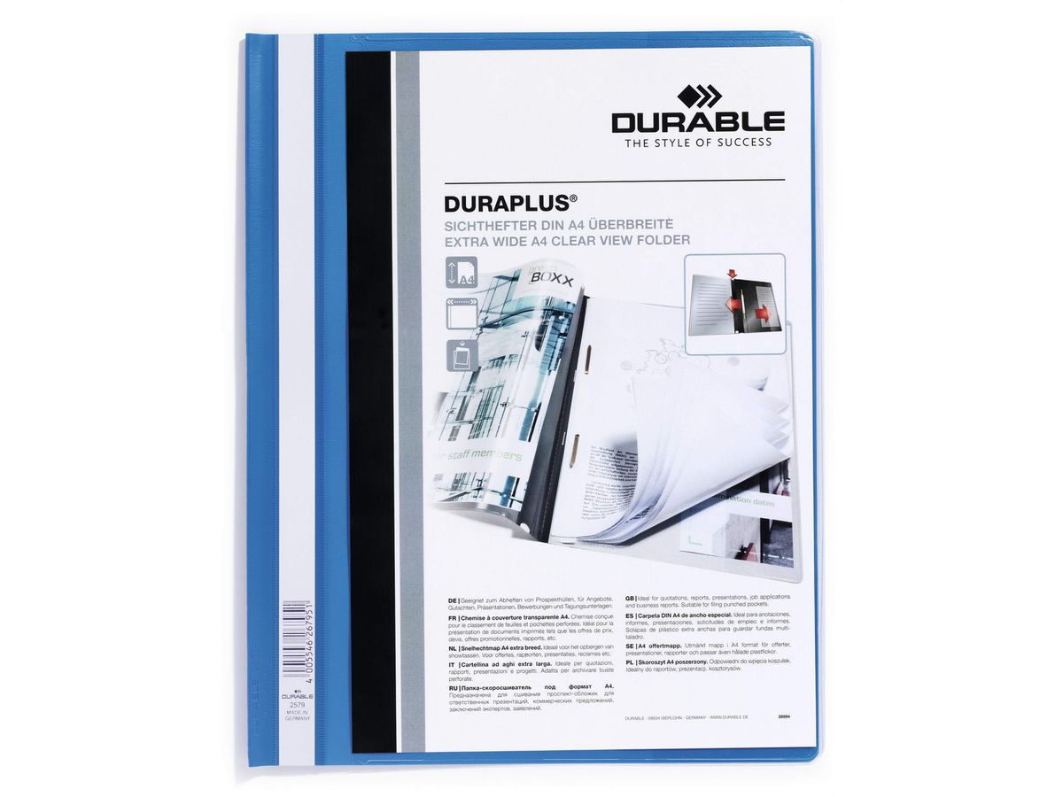 DURABLE Angebotshefter DURAPLUS 257906 für 100 Blatt A4 blau (4005546267951)