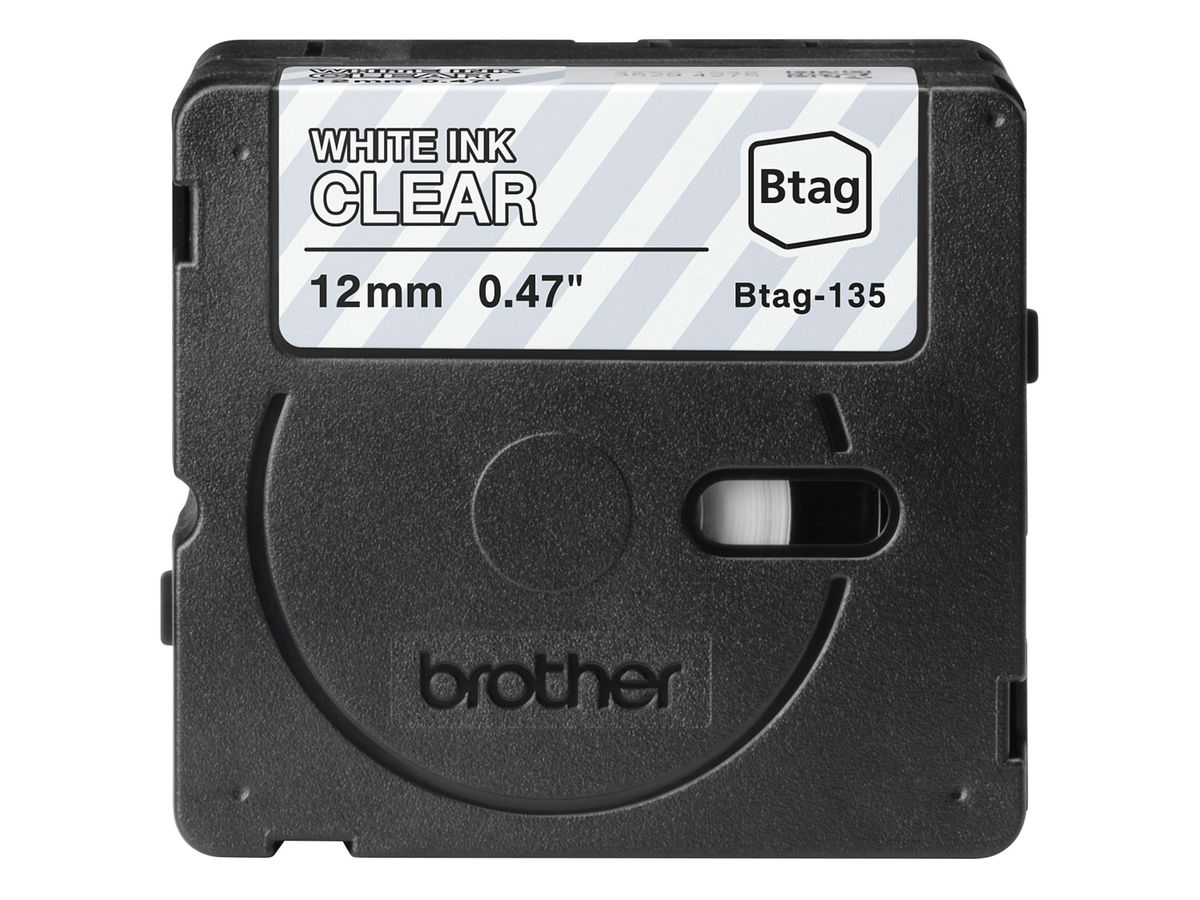 PTOUCH Band weiss/transp. n.laminiert BTAG-135 PT-N10/N20/N25BT 12 mm (4977766835916)