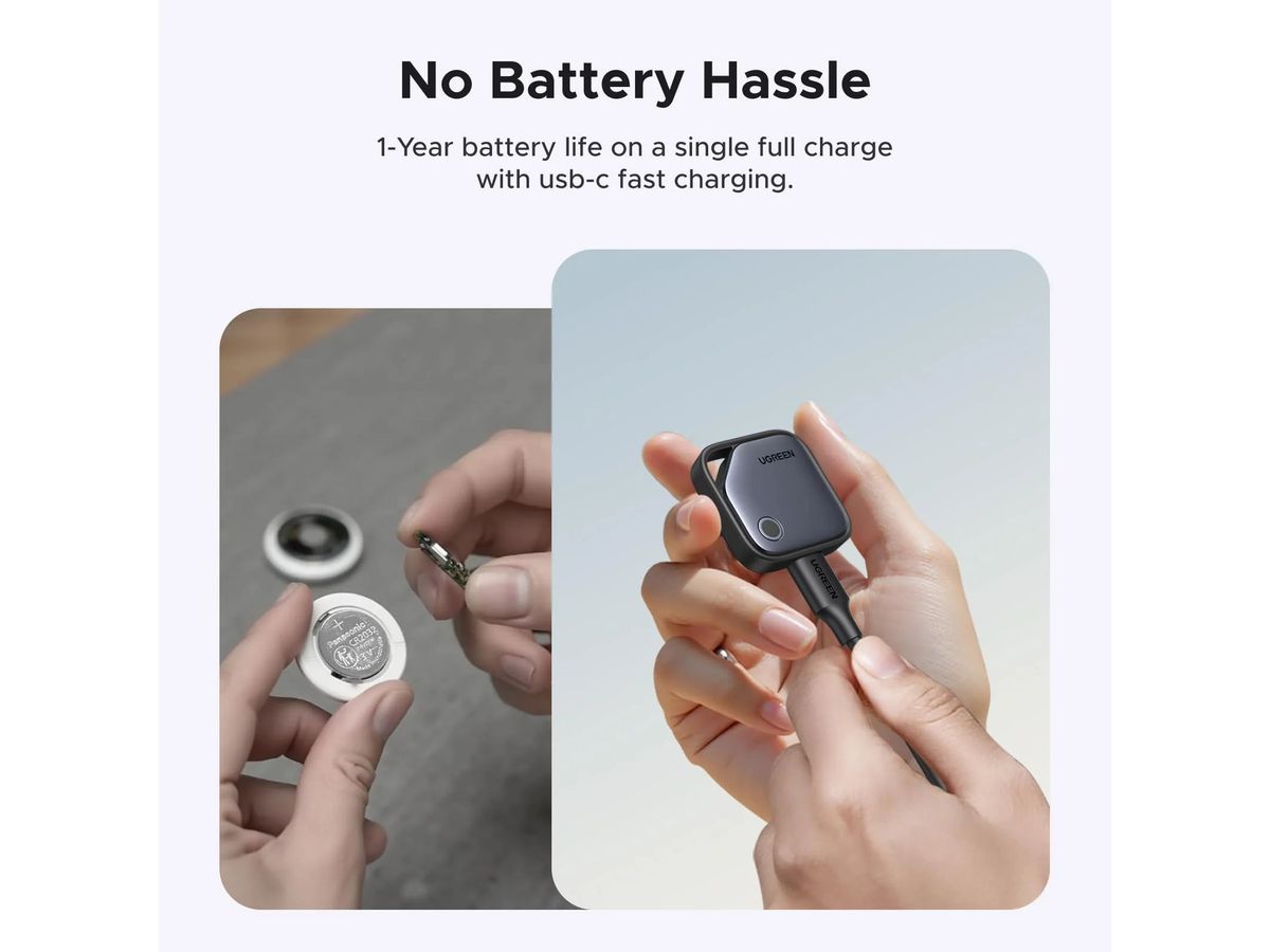 UGREEN Finder 2 Tracker Apple 75119A Find My,iOS,USB-C,Black (6941876277667)