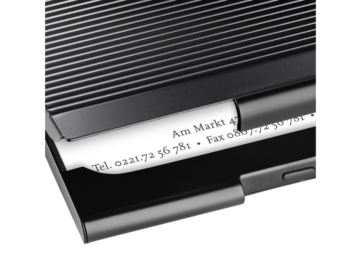 SIGEL Visitenkarten-Etui matt VZ134 Metall, 20 ST. Black (4004360833694)