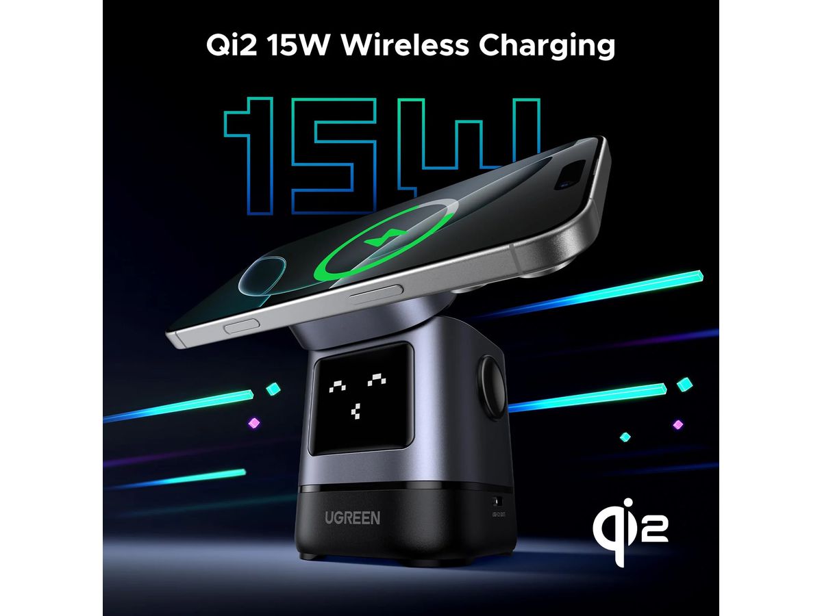 UGREEN Wireles Charger Uno 2in1 45775 20W,Robot,iPhone,AirPods (6941876247752)