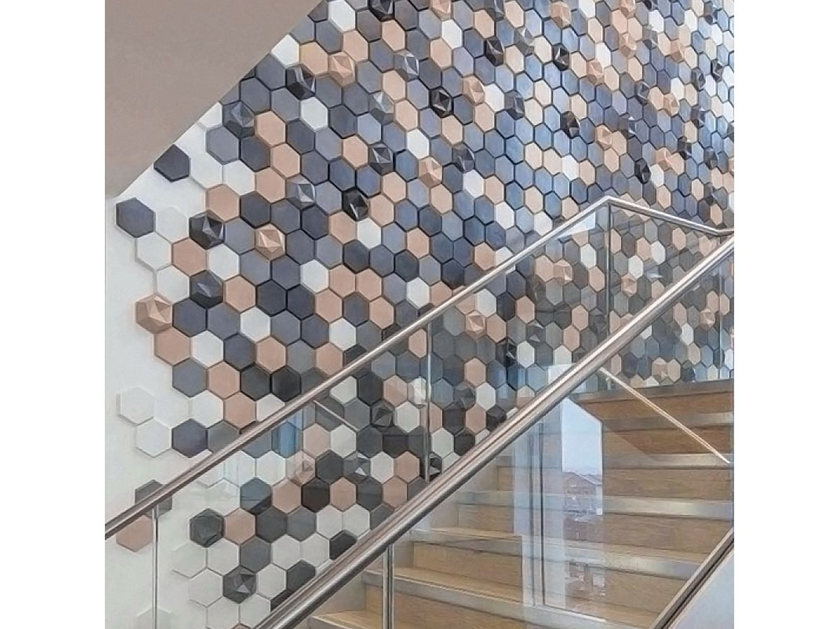 SUONO Wandelement 16x14x2cm 3116.S09.2600 TILES 3D, HEXA, schwar 10 Stk. (7640439765069)