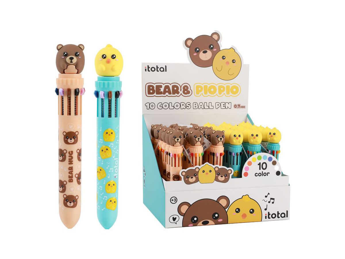 I-TOTAL Multicolorstift Bär & Küken XL2370H 10 Farben (8059037072674)