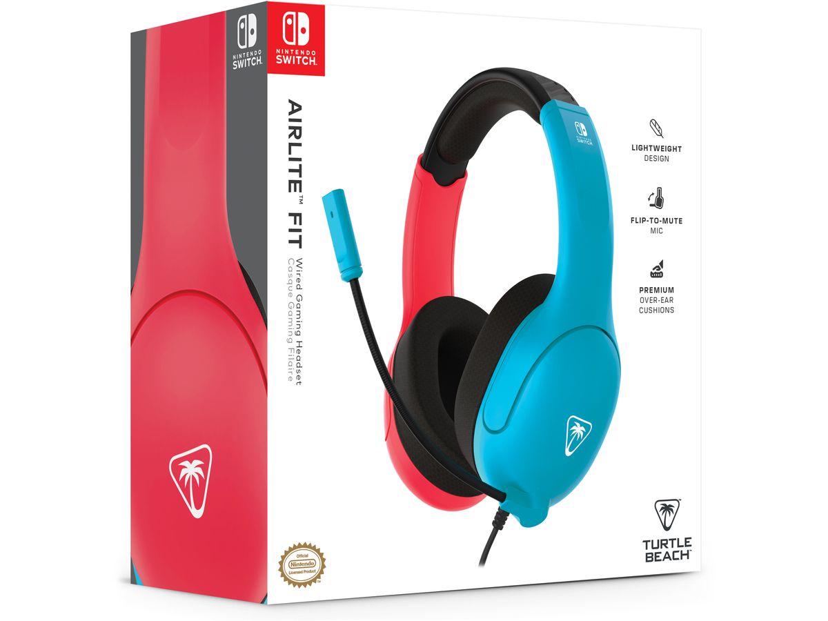 TURTLE BEACH Airlite Fit Headset TBS-8002-25 Wired ,Neon Blue,Red,NSW (0840454400120)