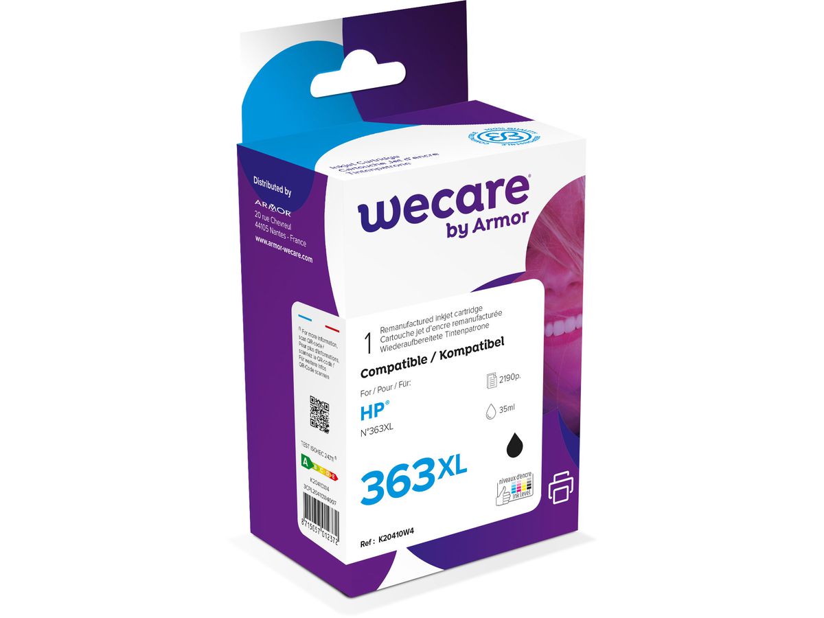 WECARE Tinte 363 rebuilt schwarz C8721EEWE zu HP PhotoSmart 8250 35ml (8715057012372)
