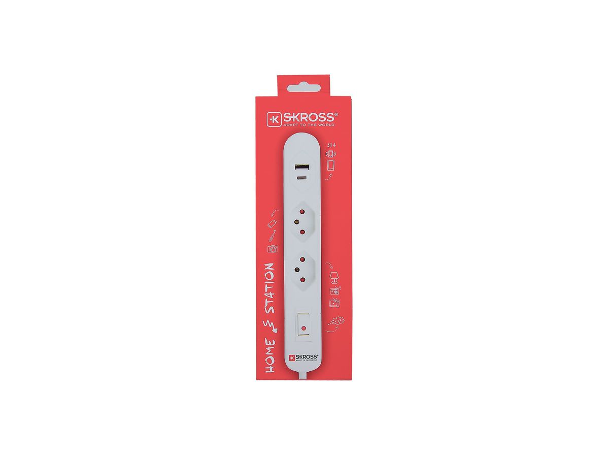 SKROSS Home Station USB-C Retail wht 69.21350 2x T13,1x USB-C + 1x USB-A (7611453213508)