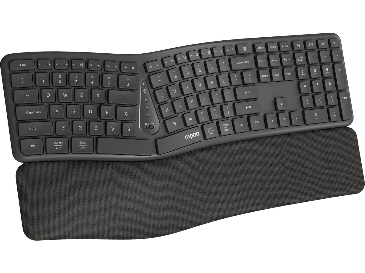 RAPOO E8810M Ergonomic Keyboard 13125 Wireless, Grey (6940056131256)