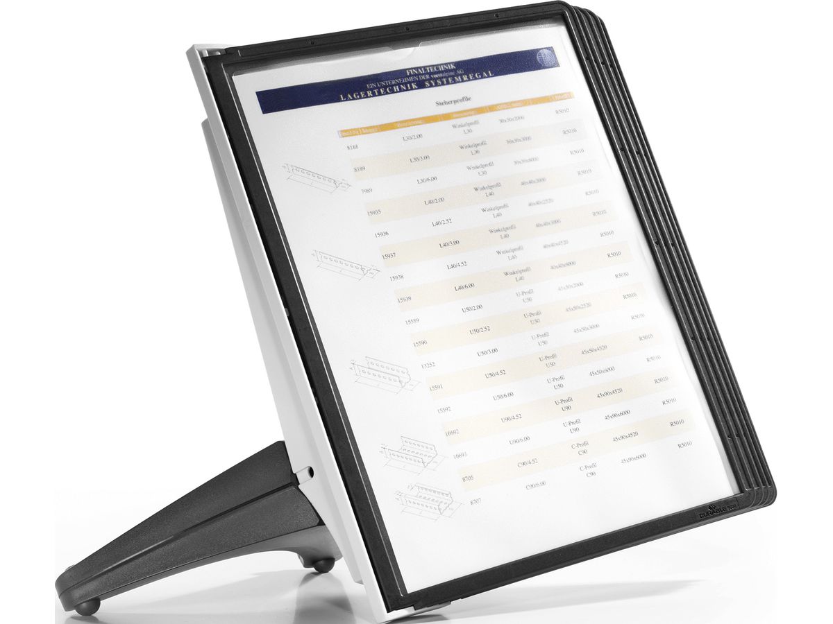 DURABLE Sichttafelsystem SHERPA Soho 554001 schwarz mit 5 Sichttafeln A4 (4005546502595)