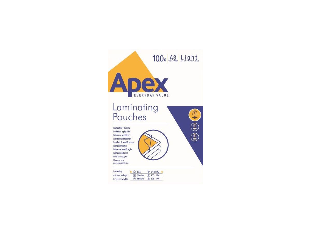 FELLOWES Pochettes à plastifier A3 6001901 brillant, 75my 100 pcs. (0043859584840)