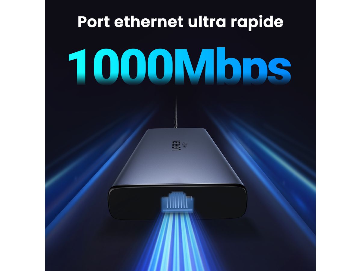 UGREEN 10-in-1 USB-C Hub 45380 10Gbps 4k60Hz, 100W, Gray (6941876243808)