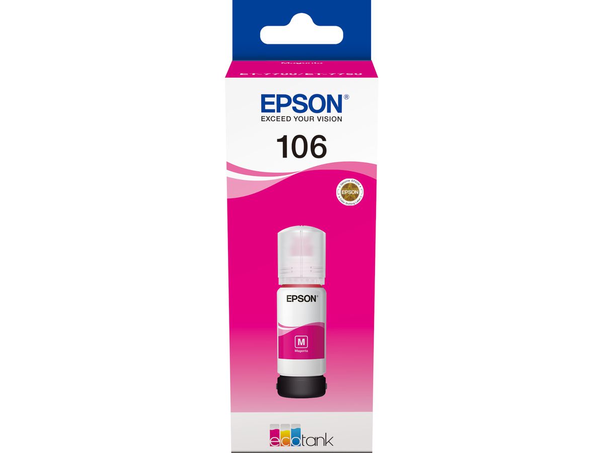 EPSON Bouteille d'encre 106 magenta T00R340 EcoTank ET-7700 5000 pages (8715946643328)