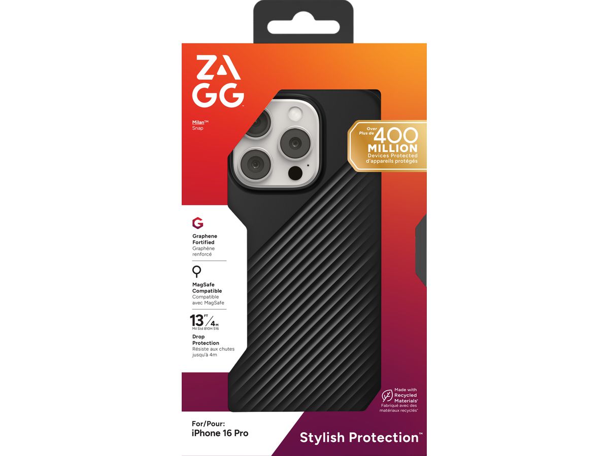 ZAGG Luxe Cases Snap Apple 702315008 iPhone 16 Pro ,Black (0840390318442)