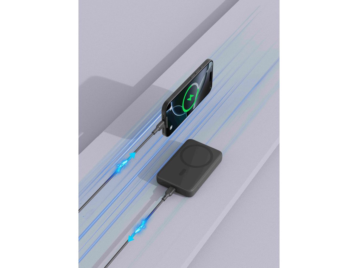 AUKEY MagFusion 10000mAh PB-MS04 GR Powerbank Wireless Grey (0689323789139)