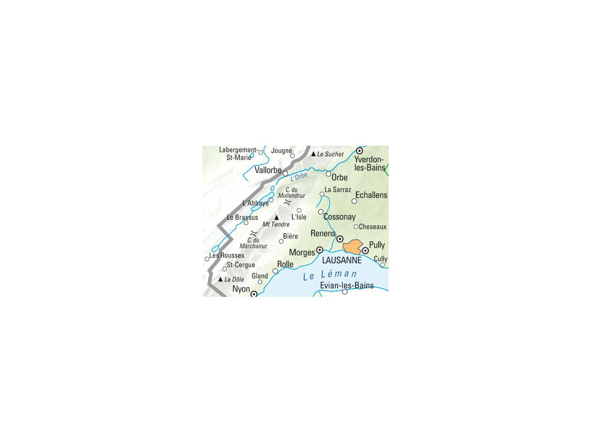 KÜMMERLY+FREY Wanderkarte 325902215 Lausanne-Vallée Joux 1:60'000 (9783259022153)