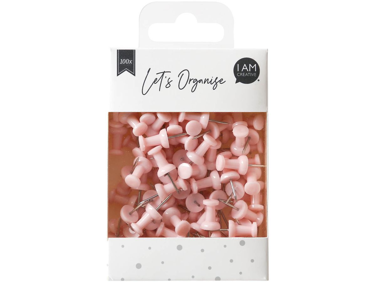 I AM CREATIVE Push Pines Let`s Organize 4035.16 rosa, 9x24cm 100 pezzi (7611983211753)