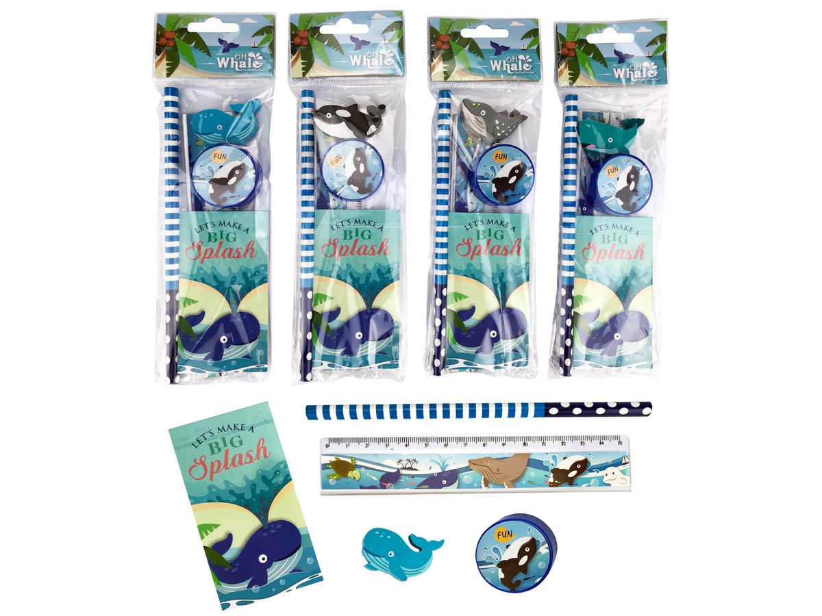 ROOST Schreibset 5-teilig OWOPP5-001 On Whale 4 ass. (7612532055231)