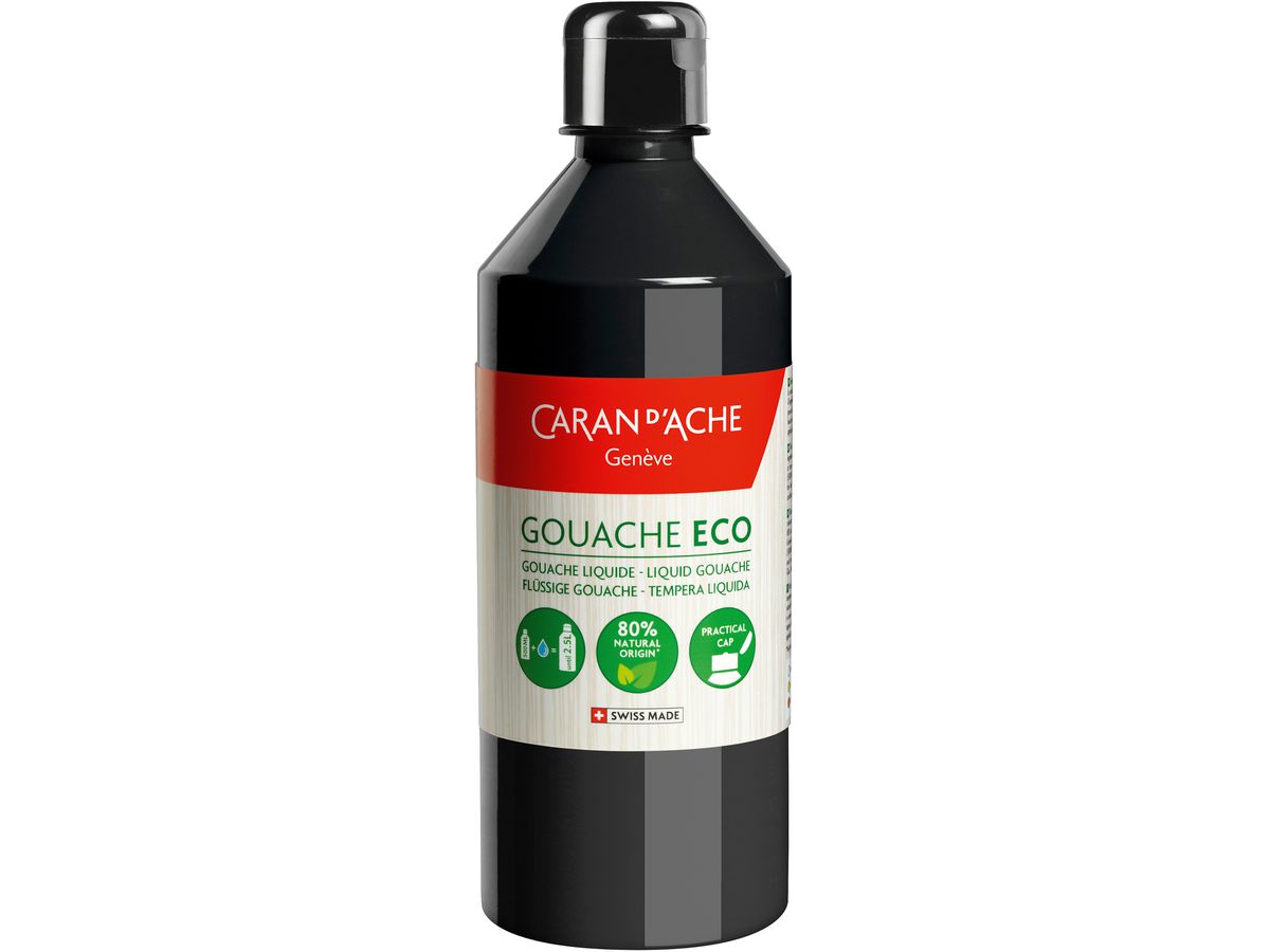 CARAN D'ACHE Couleur opaq.Gouache Eco 500ml 2370.009 noir liquide (7630002334563)