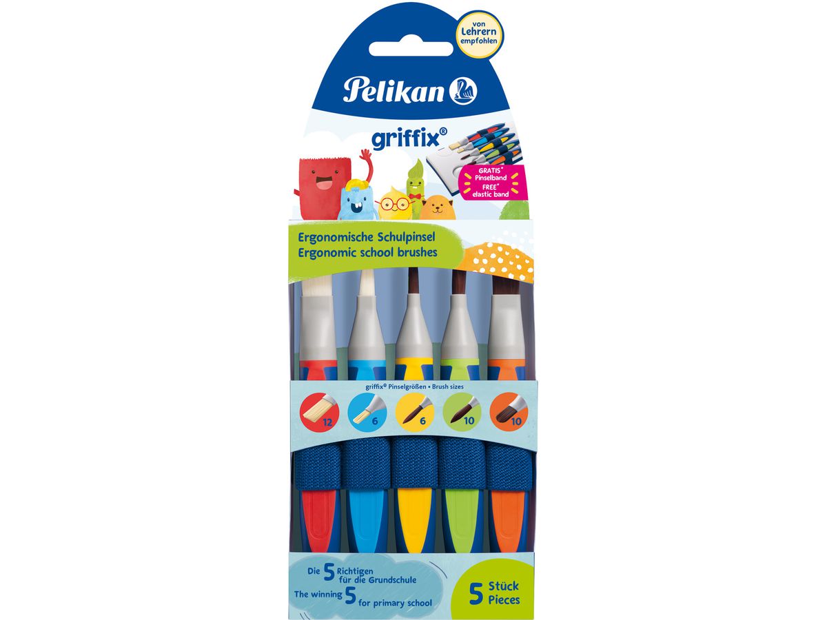PELIKAN Set Pennello Griffix 700733 5 pezzi 5 colori (4012700700735)