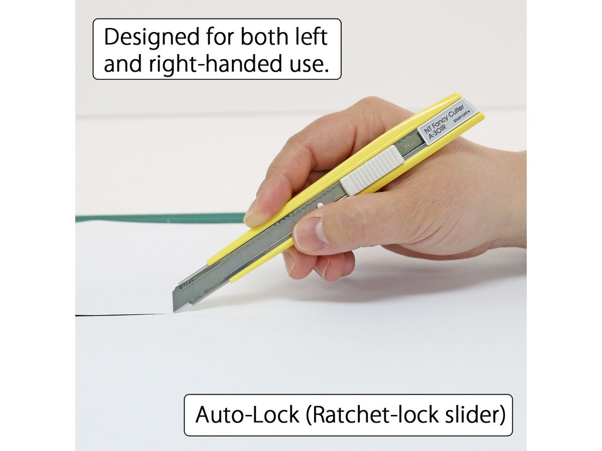 NT Cutter 9mm A-301RP mit Auto-Lock, pastell gelb (4904011019418)