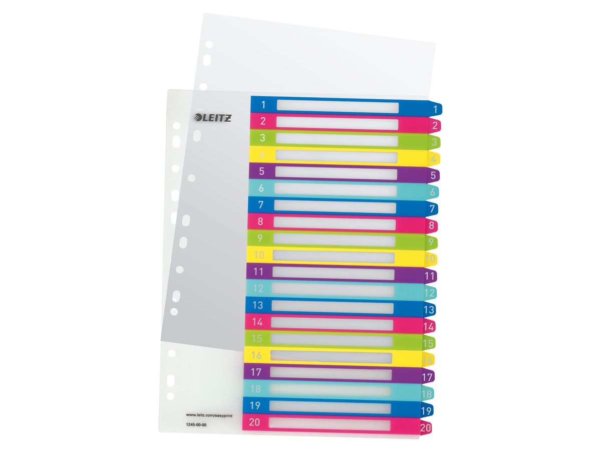 LEITZ Répertoire PP WOW A4+ 12450000 multicolor 1-20 (4002432115518)