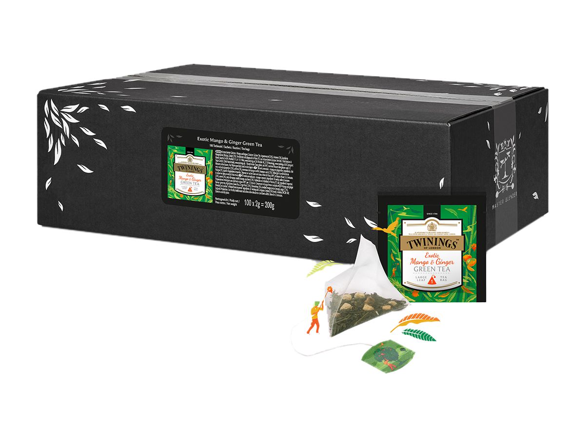 TWININGS Mango & Ginger Green Tea 100015079 Pyramide 2g, 100 Stk. (0070177522636)