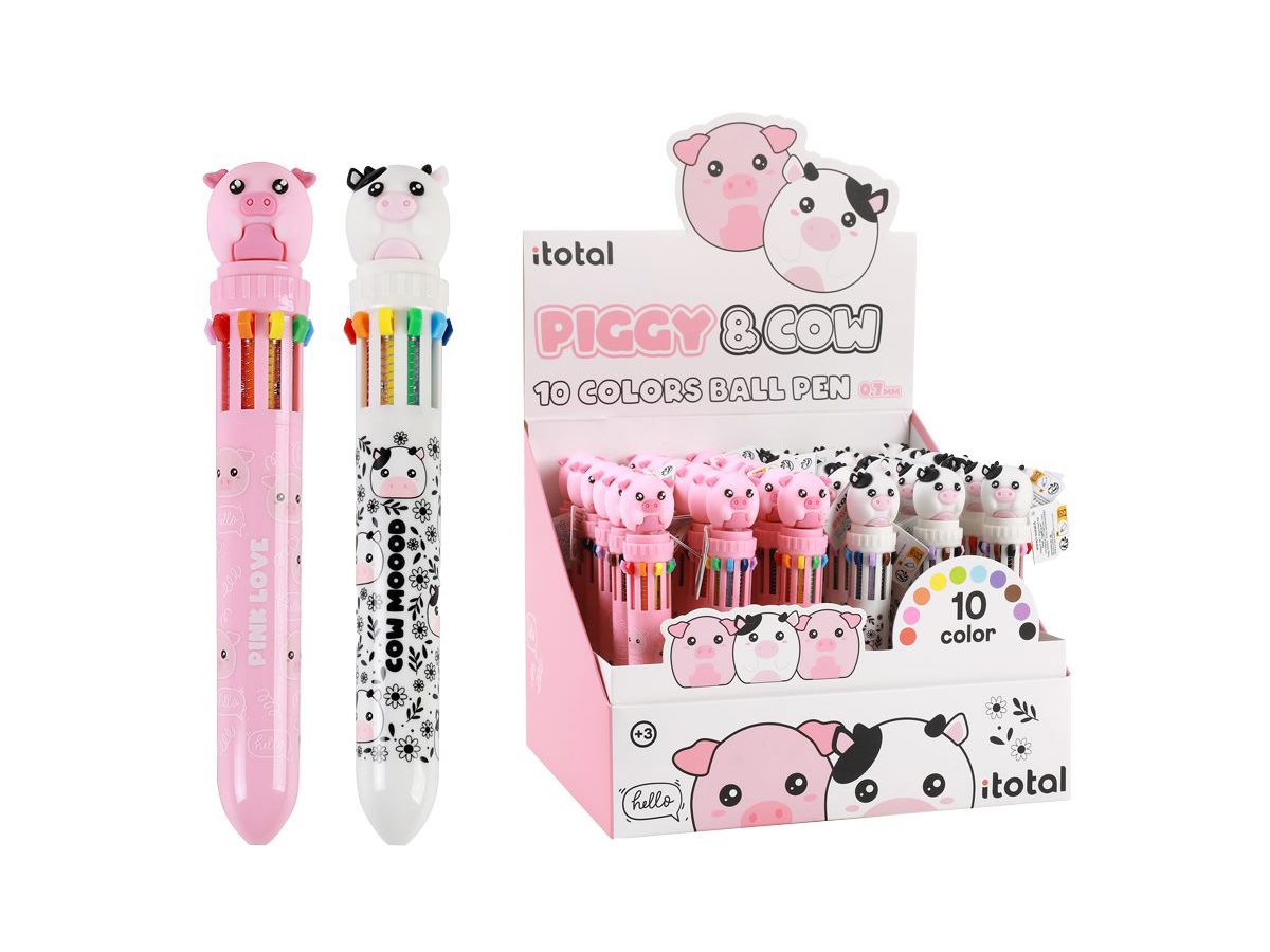 I-TOTAL Multicolorstift Sau & Kuh XL2370G 10 Farben (8059037072667)