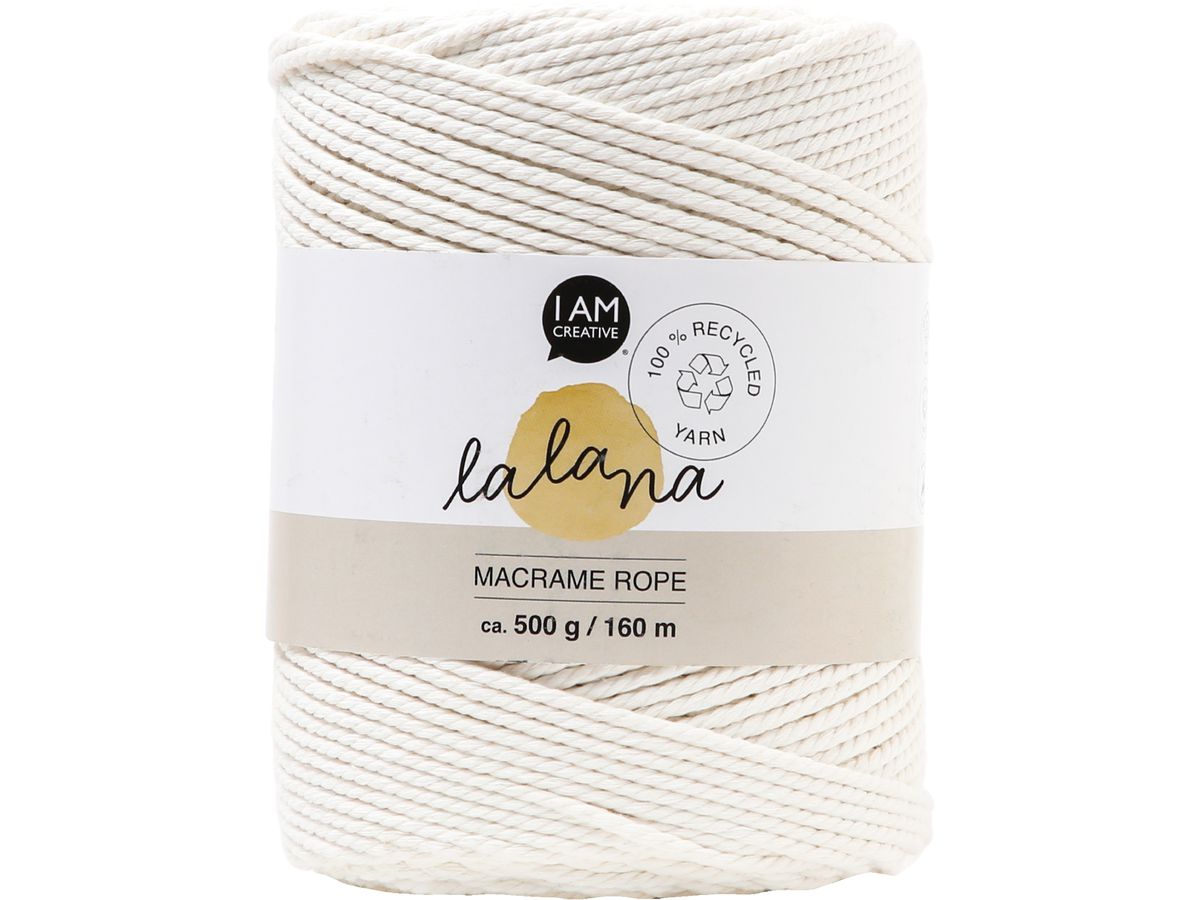 I AM CREATIVE Macrame Rope 6203.02 cream 2mm, 500g (7640415812176)