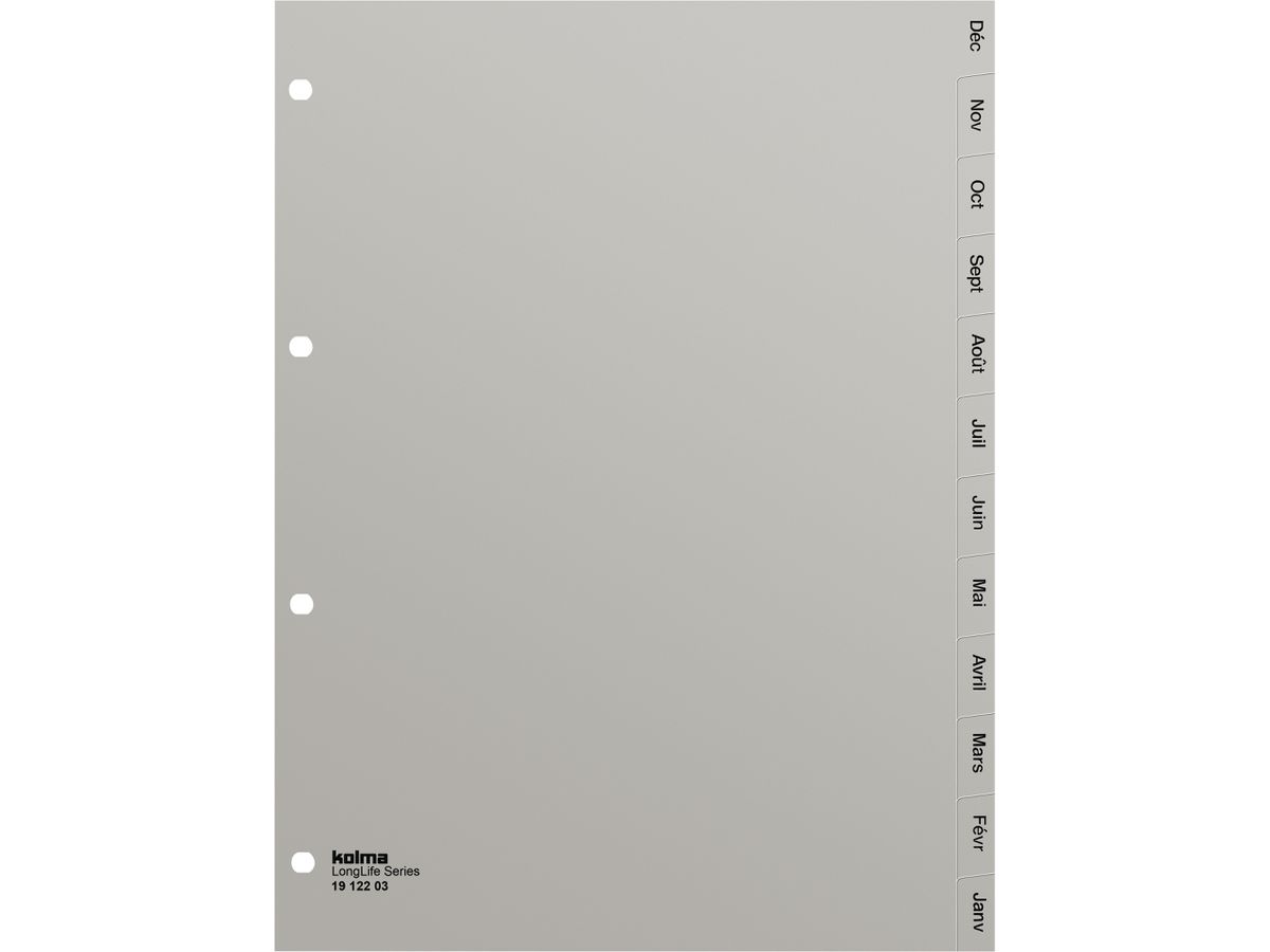 KOLMA Register LongLife A4 19.122.03 grau Déc-Jan FR (7611967190098)