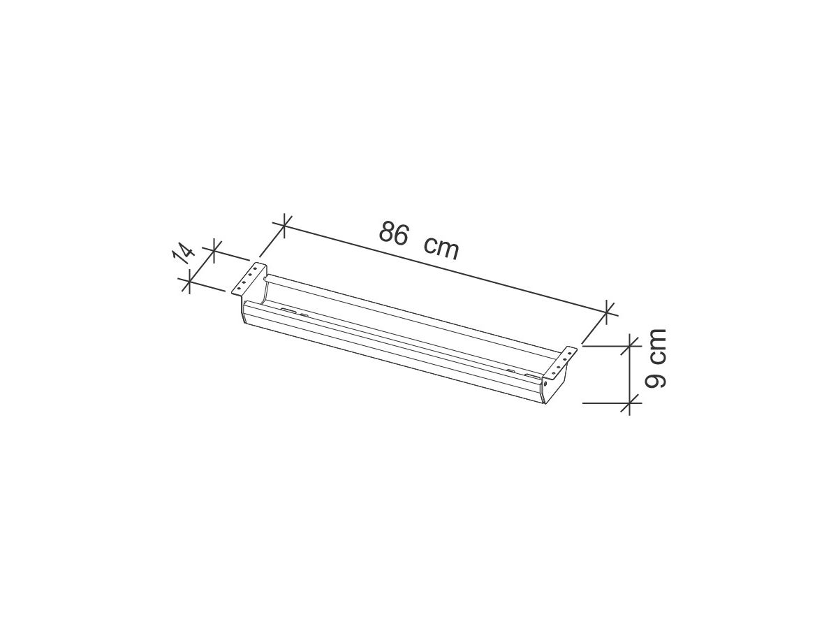 APOLLO Kabelwanne 86cm VKC12/S grau, für 120cm Tische (4032062186800)