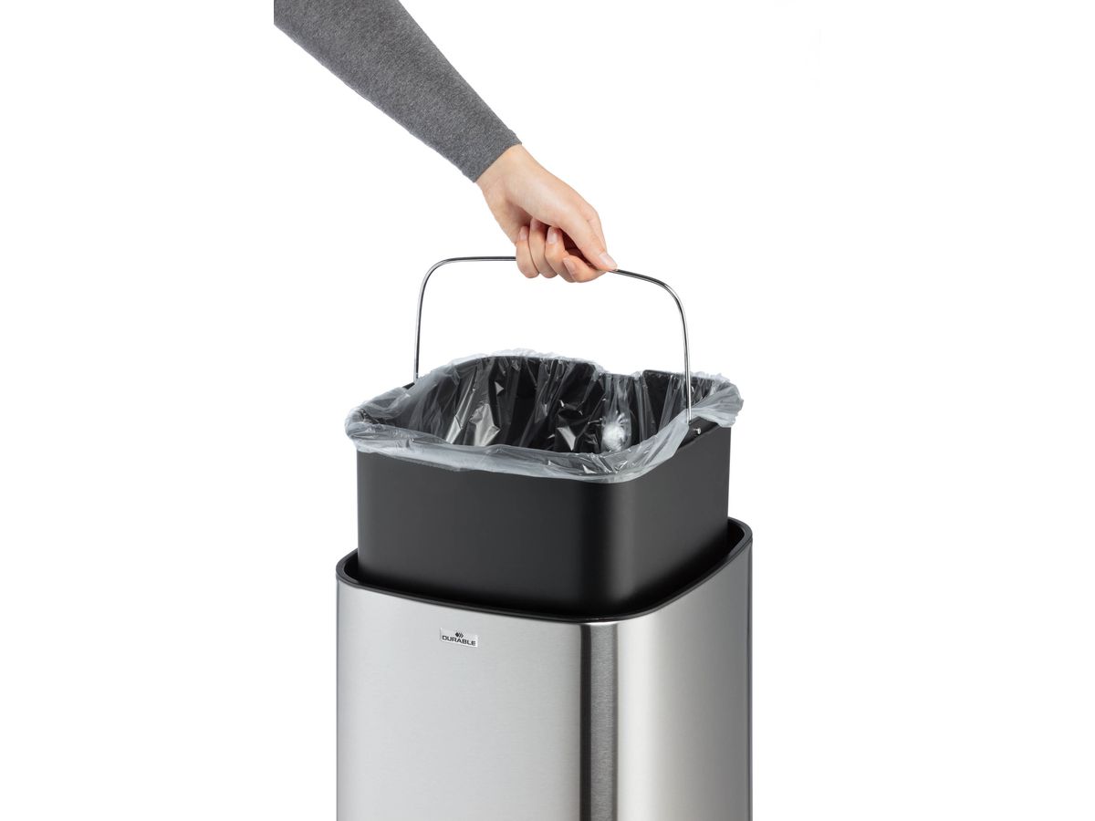 DURABLE Abfalleimer NO TOUCH 35lt 342323 touchless, Edelstahl (4005546728353)