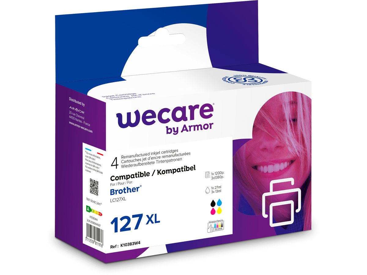 WECARE Multipack XL rebuilt CMYBK LC-127XLVAWE z.Brother DCP-J4110 27/3x13ml (3112539811976)