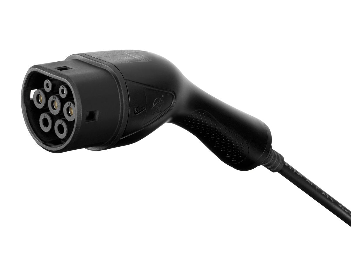 DELTACO e-Charge cable Schuko,Type 2 EV-1233 6-16A, 3.5 kW, 5.5m, Black (7333048066978)