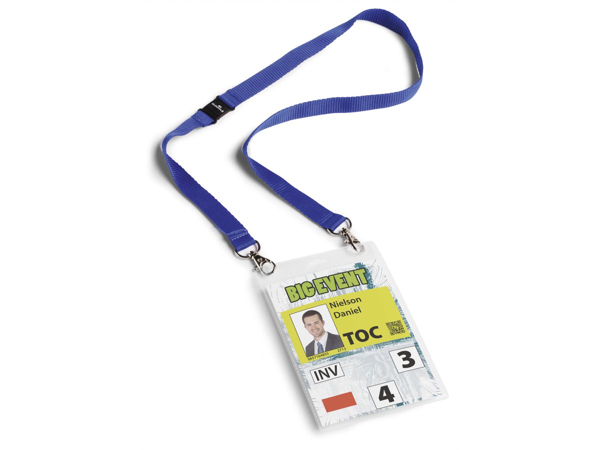 DURABLE Event-Badge A6 852507 blu, Textilband Duo 10 pcs. (4005546808185)