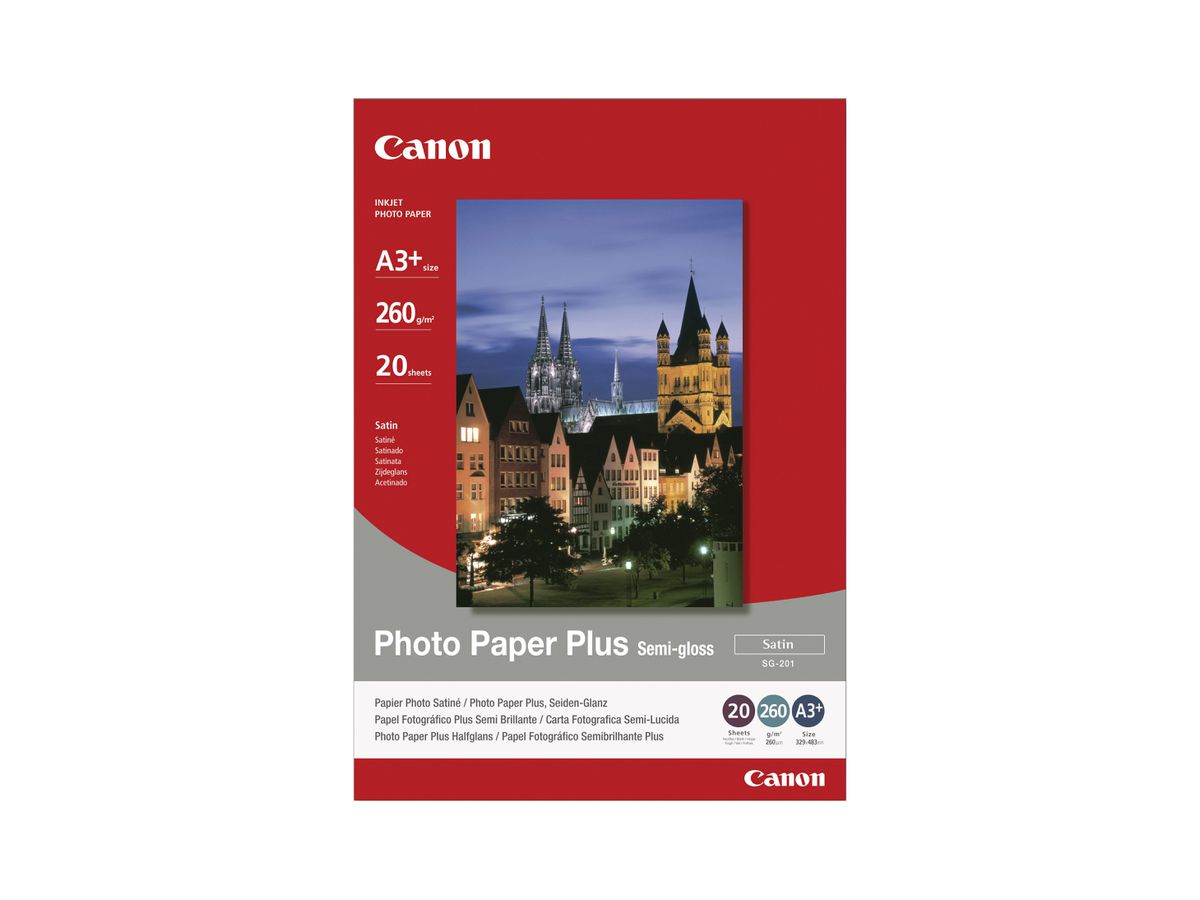 CANON Photo Paper Semi-gloss A3+ SG201A3+ PIXMA, 260g 20 Blatt (4960999405469)