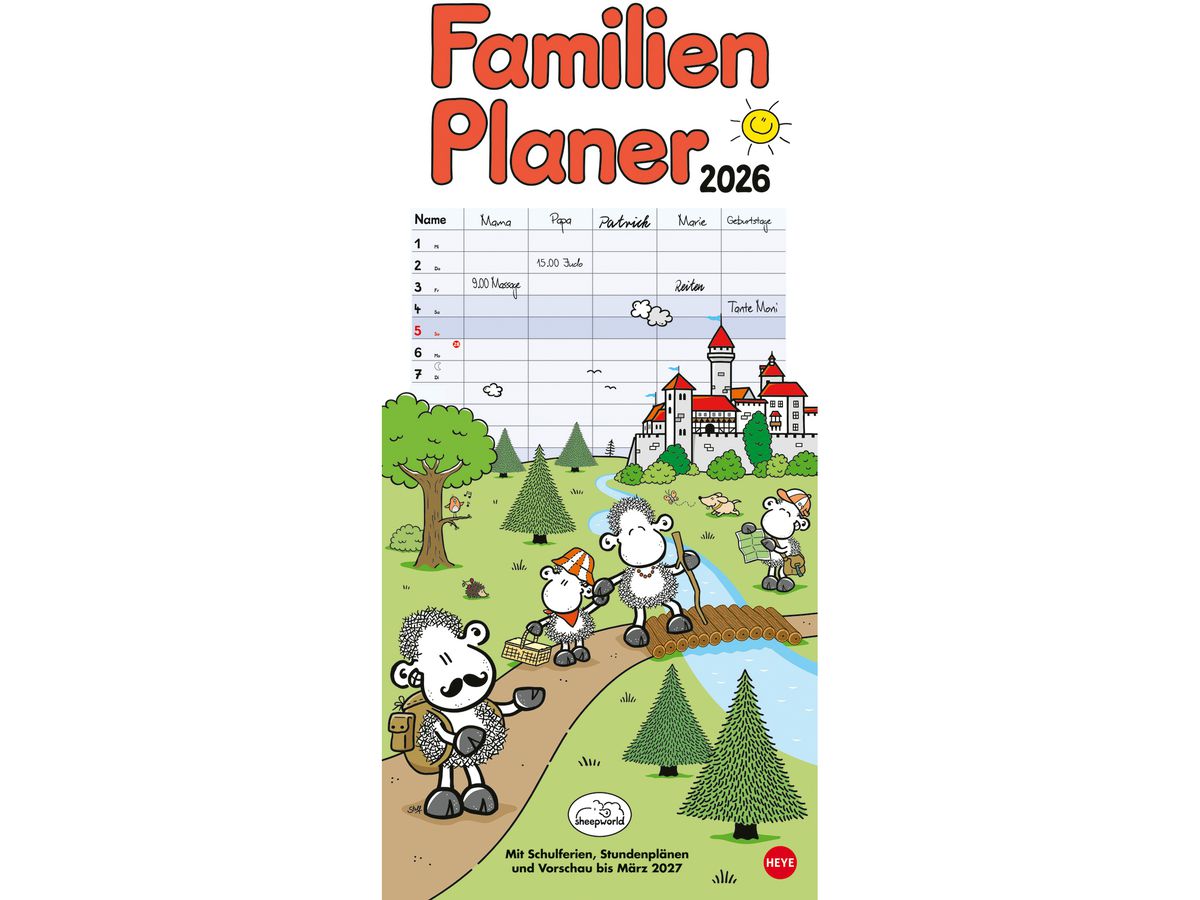 HEYE Pianificatore Sheeptworld 2026 22343+26 1M/1P TE 5 colonne 21x45cm (9783756410934)