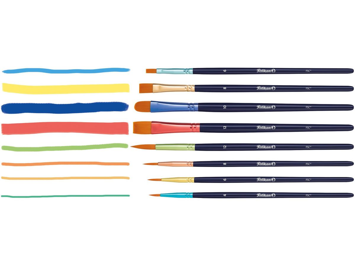 PELIKAN Pinselset Premium 701181 8 Pinsel (4012700701183)