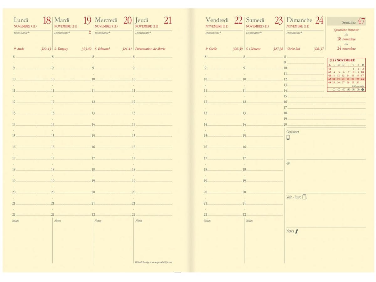 QUO-VADIS Agenda Soho Aff.Prest. 2026 285992Q 1W/2S stahlblau FR 10x15cm (3371010483181)