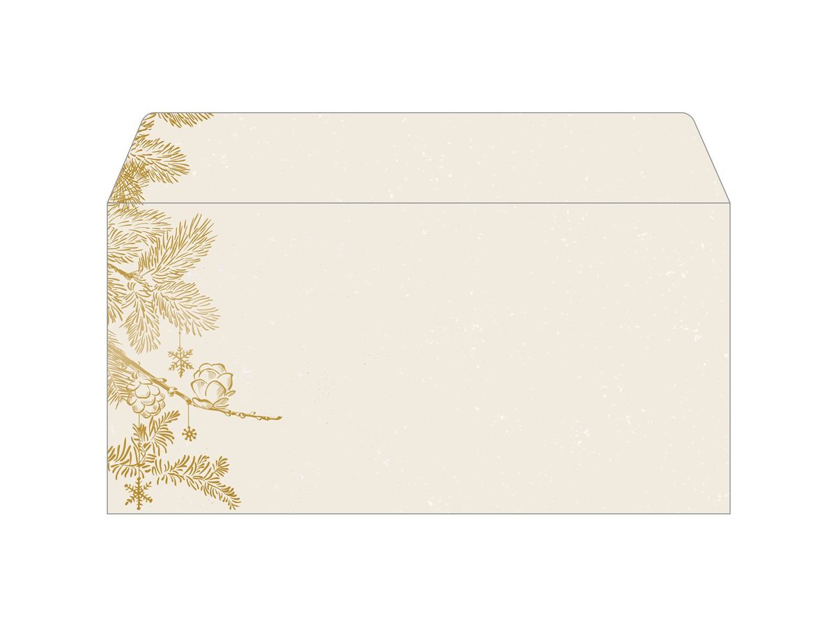 SIGEL Weihnachtsumschlag 11x22cm DU422 Golden Christmas 50 Stück (4004360786549)