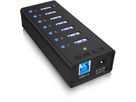 ICY BOX 7 Port Hub USB 3.0 IB-AC618 robust alluminium black (4250078160182)