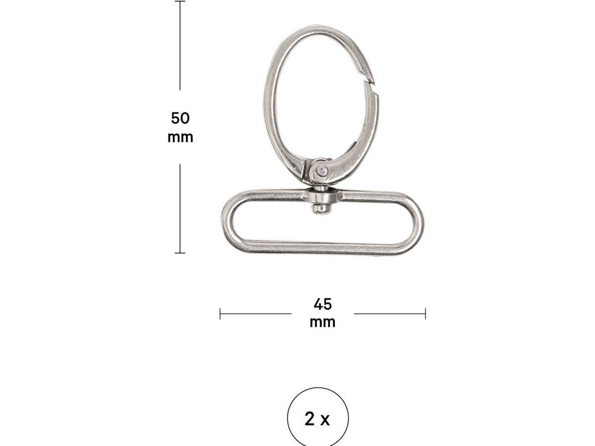 I AM CREATIVE Karabiner drehbar 4703.46 50x45mm 2 Stück (7611983217540)