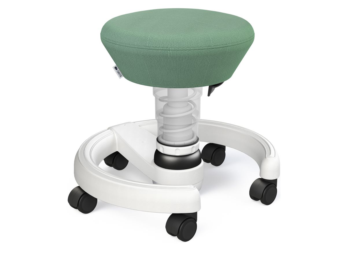 AERIS Tabouret pour enfants 120WHWHHQ05 Swoppster, vert/blanc à roul. (4251814301135)