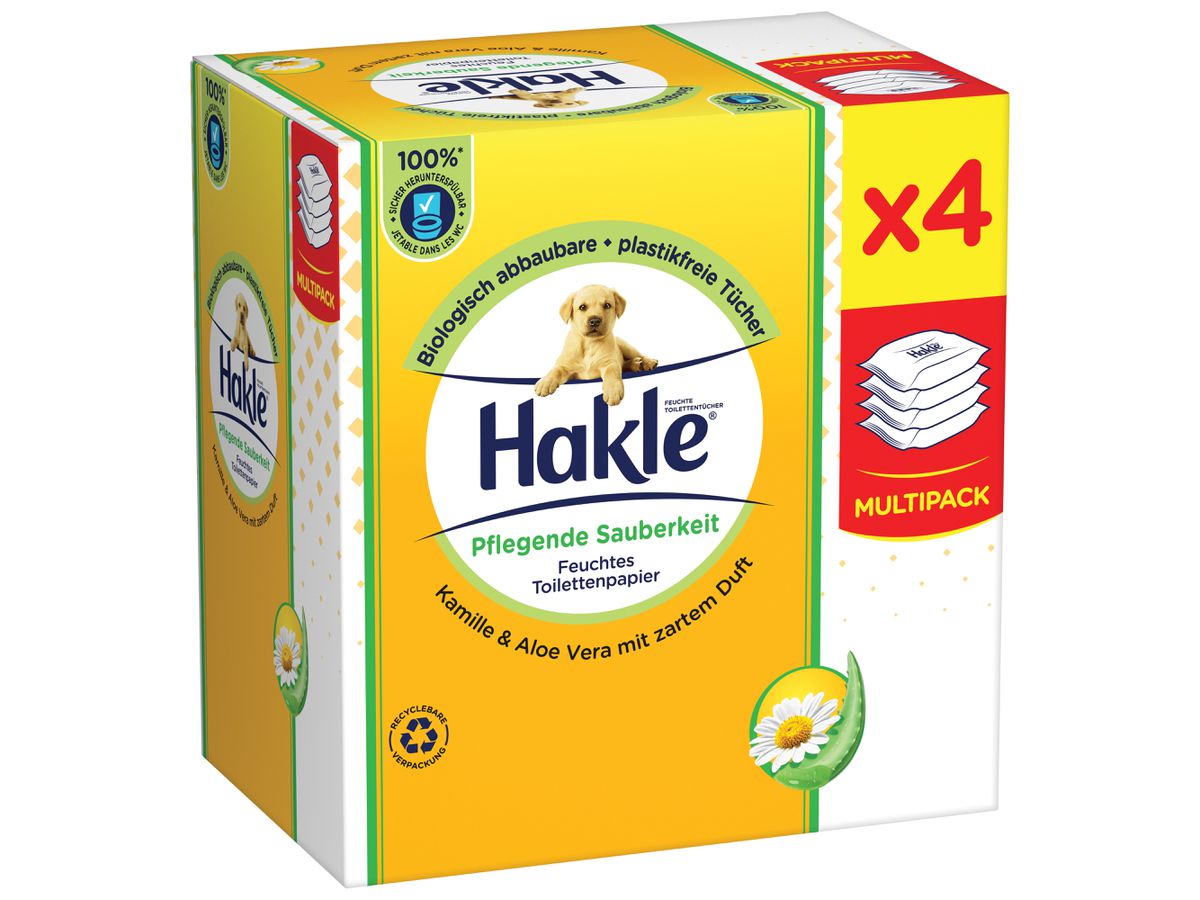 HAKLE Feuchtes Toilettenpapier 4516792 pflegende Sauberkeit 4x42 Stk. (5029054232507)