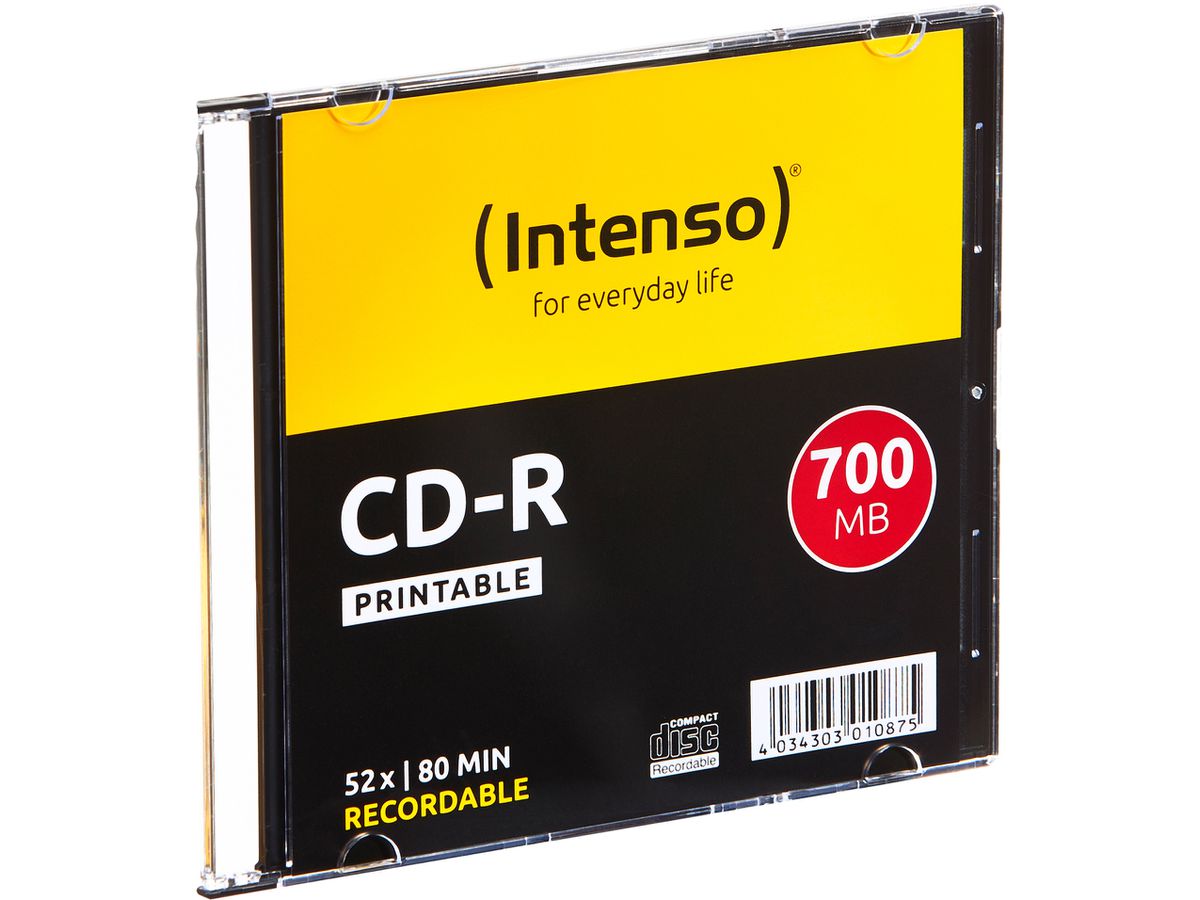 INTENSO CD-R Slim 80MIN/700MB 1801622 52x Printable 10 Pcs (4034303010882)