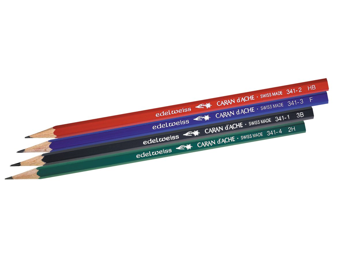 CARAN D'ACHE Bleistift 341 2.25mm 341.371 grau, 4 Stück (7610186433719)