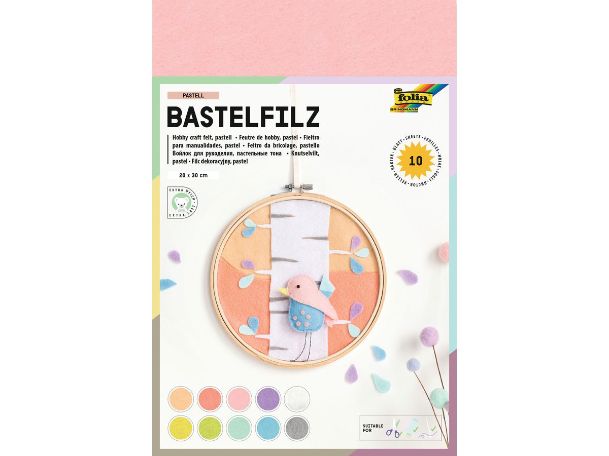 FOLIA Bastelfilz 150g,20x30cm 520495 Pastell (4001868104097)